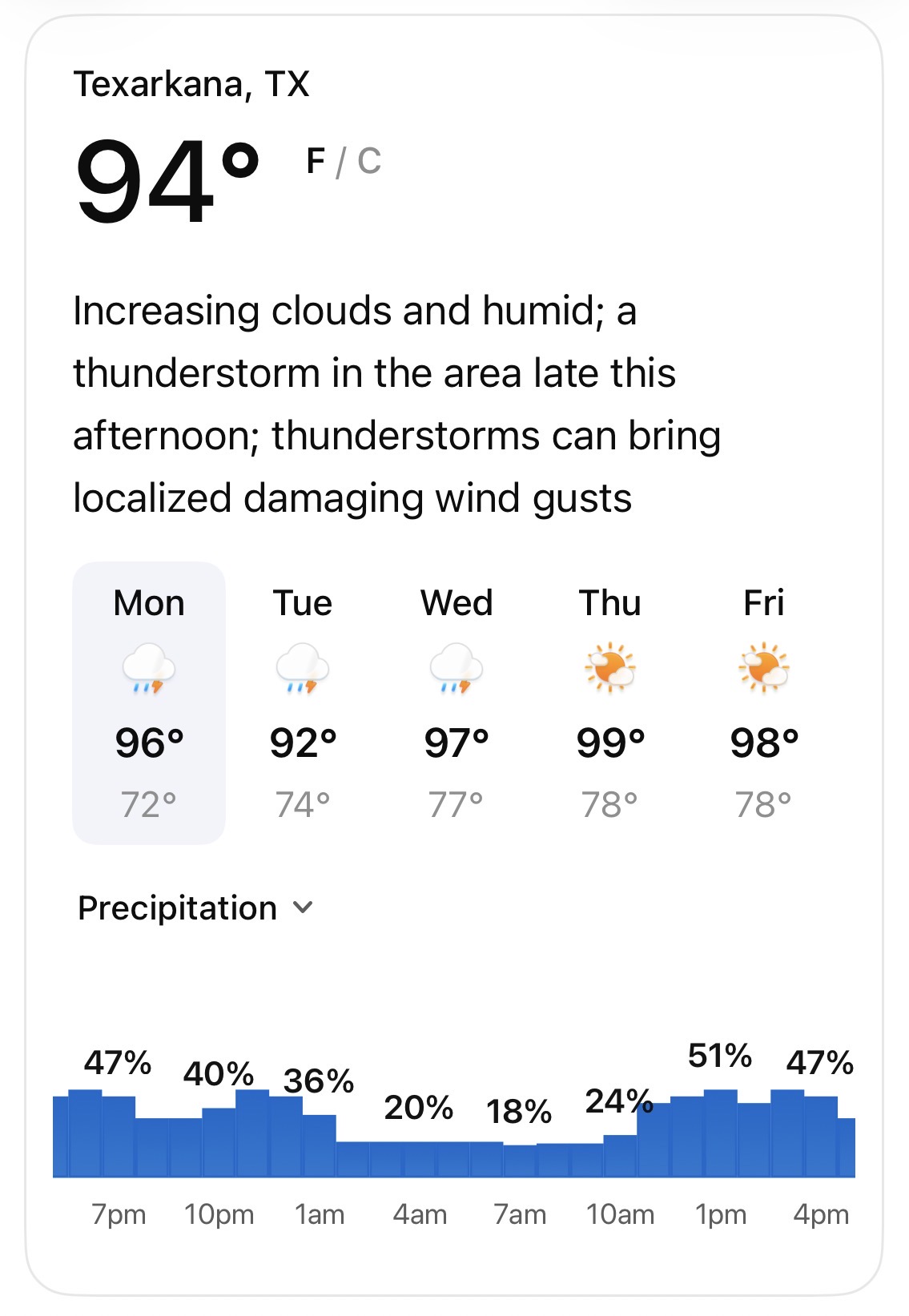 Severe Thunderstorm Watch in Effect Across Bowie County