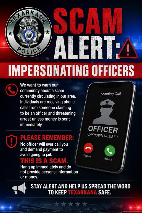 Scammers Posing as Police Are Calling Texarkana Again