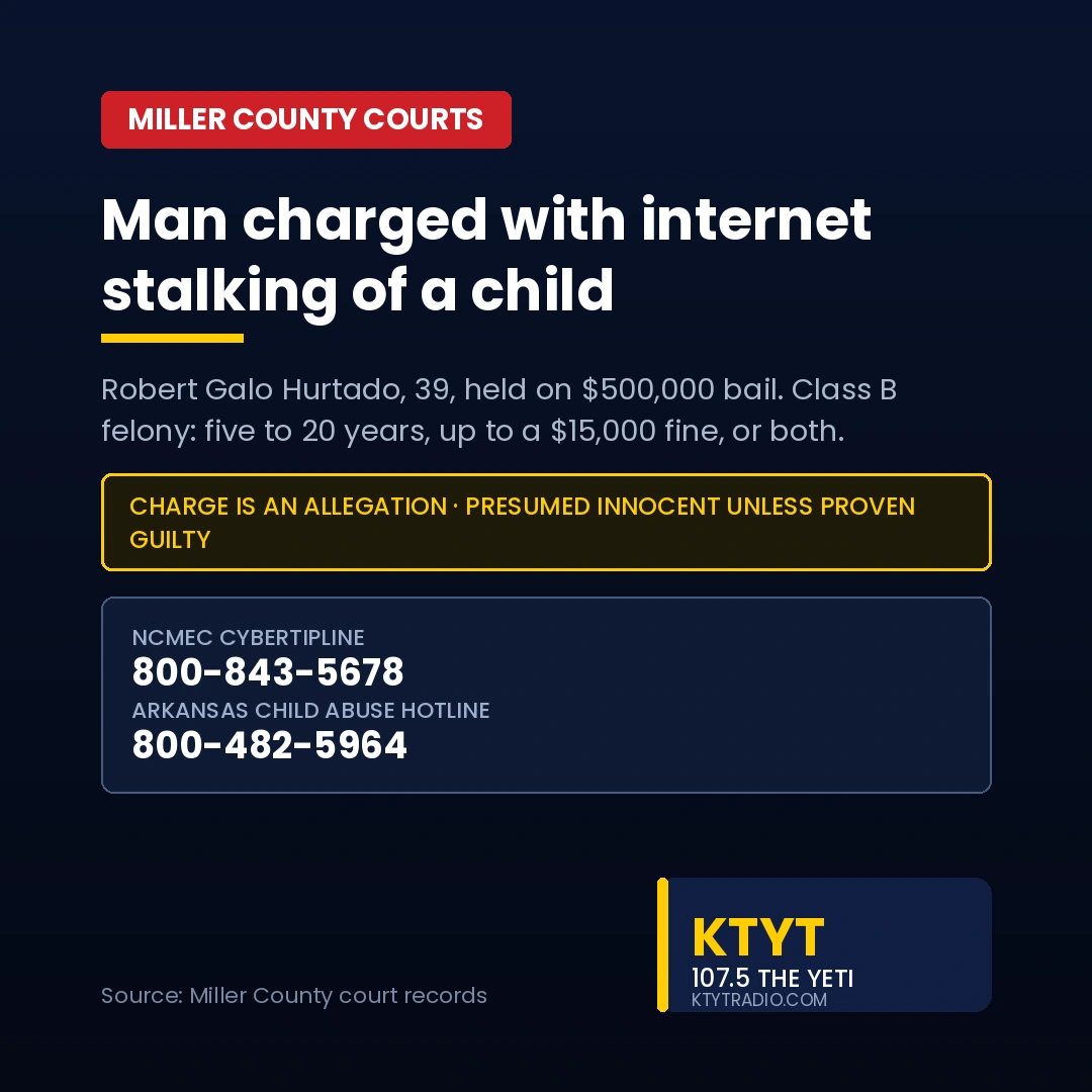 Miller County man charged with internet stalking of a child