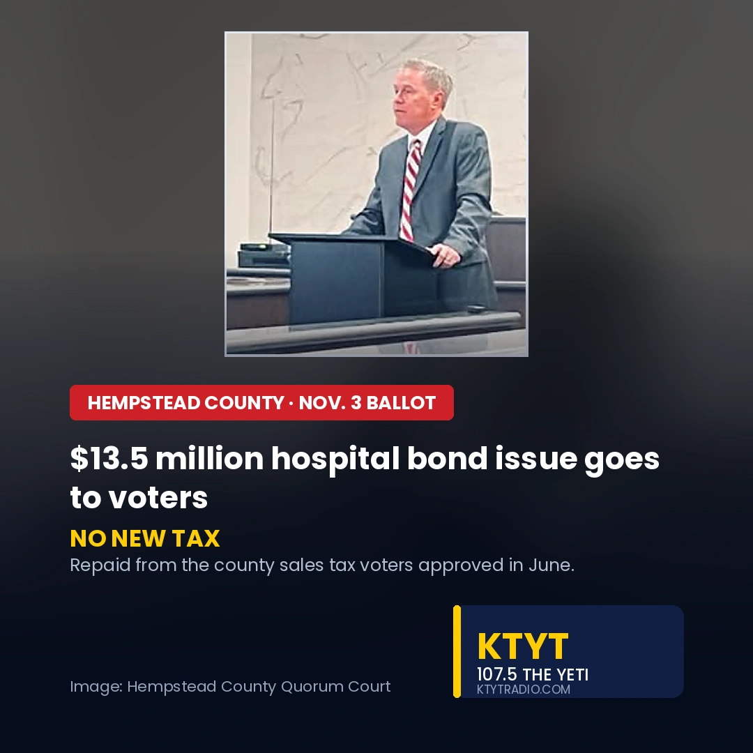 Hempstead County puts $13.5 million hospital bond issue on November ballot